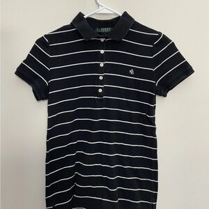 Ralph Lauren Black Polo with White Stripes